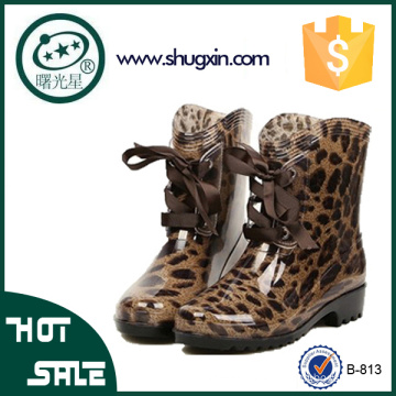 women stylish ankle wedge heel summer camo new pvc cheap boot/shoe B-813